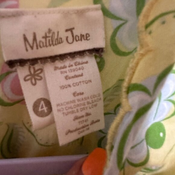 Matilda Jane Elegant Blossoms Top‎ Shirt Floral Cinched Waist Kids Girls Size 4 - Picture 6 of 6